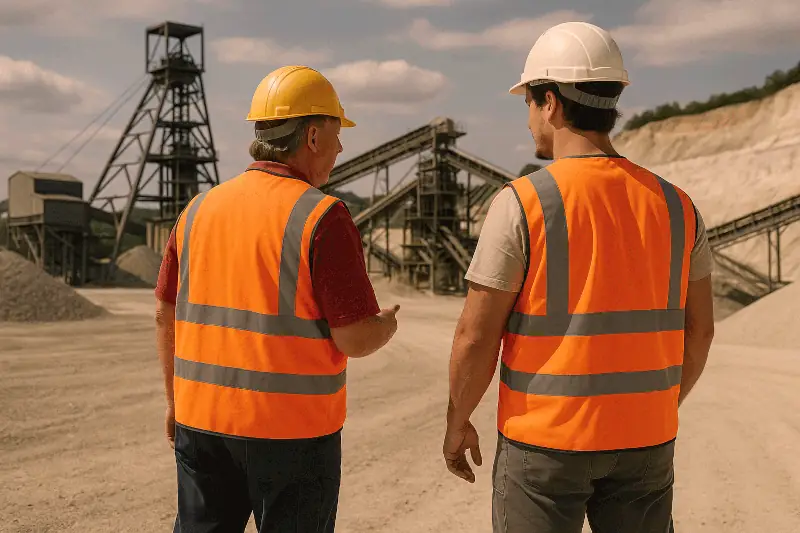 2 Person: looking at a Mineral Sourcing Area